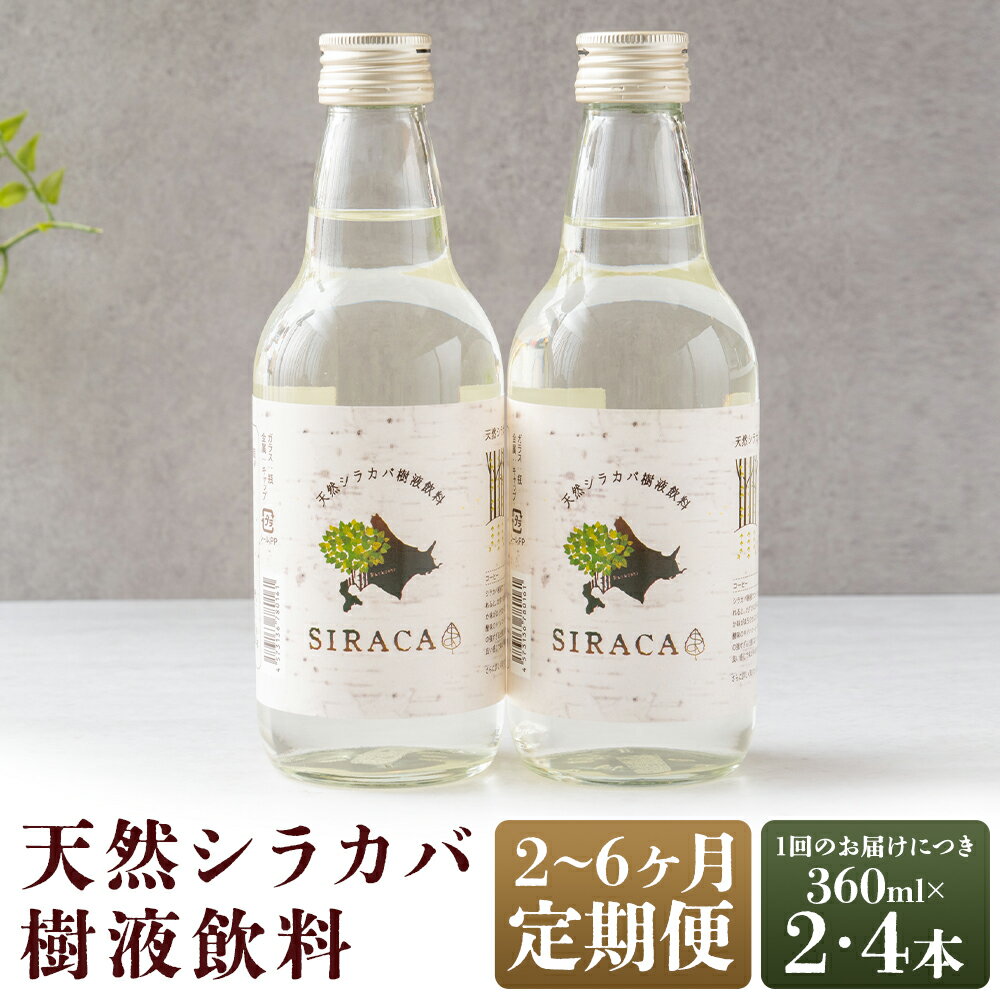 【ふるさと納税】＜選べる定期便＞SIRACA Drink 1回あたり計720ml（360ml×2本） 1ヶ月毎 2回 3回 4回 5回 6回 シラカバ樹液 白樺 木 飲料水 ドリンク 瓶 しゃぶしゃぶ コーヒー 珈琲 ウイスキー 北海道産 国産 北海道 蘭越町 送料無料