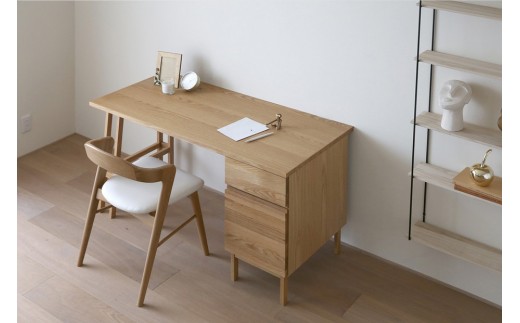 【開梱設置】高野木工 プレーンデスク SET3 オーク（W120×D60cm）【10年保証】