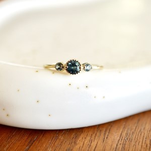 【ジュエリー】K10 イエローゴールド 2色のブルートパーズリング 指輪 保証書付 NR-1844