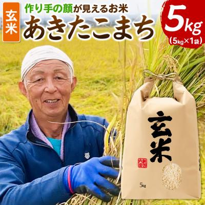 ふるさと納税 横手市 「作り手の顔が見えるお米」秋田県産あきたこまち玄米5kg(令和8年産)