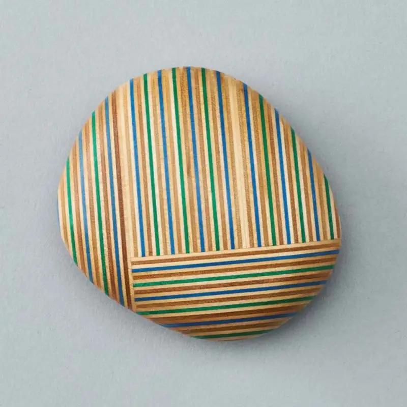 ペーパーウェイト「koishi／四角」（ブルーグリーン） 木製 HOKKAIDO WOOD F6S-267