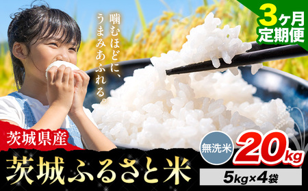 【3か月定期便】米 茨城 ふるさと米 無洗米 20kg《申込月の翌月より出荷開始》無洗米 無洗米 無洗米