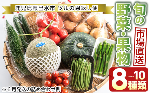 
i460 旬の野菜・果物おまかせセット(8～10種類)ツルの恩返し野菜セット！鹿児島県出水市より国産野菜を市場直送！【出水市出水駅観光特産品館 飛来里】
