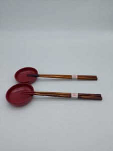 箸置付豆皿と箸セット【丸利漆工所】[H3-57003]
