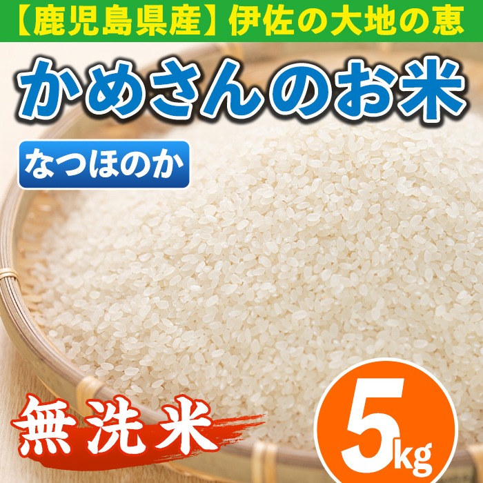 isa277 《数量限定》かめさんのお米(5kg・なつほのか・無洗米) 伊佐市 特産品 国産 白米 精米 無洗米 伊佐米 お米 米 生産者 【Farm-K】
