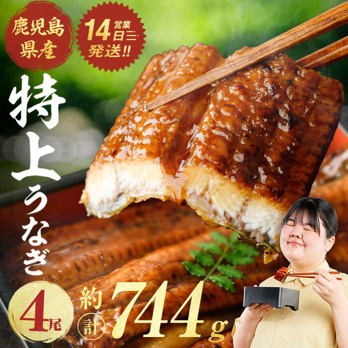 【ふるさと納税】鹿児島県産 うなぎ 蒲焼 (計約744g / 約186g × 4尾 ) 鰻 ウナギ うなぎ うな重 国産 蒲焼き かばやき 冷凍 【株式会社薩摩川内鰻】