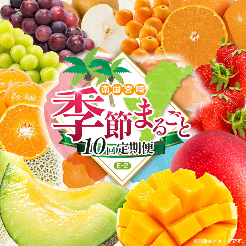 【ふるさと納税】【10回定期便】旬 人気 フルーツ 南国宮崎産 マンゴー 金柑たまたま シャインマスカット ピオーネ いちご みかん 梨 メロン 柑橘 きんかん ぶどう 果物 詰め合わせ 宮崎県 九州＜E-2コース M600＞