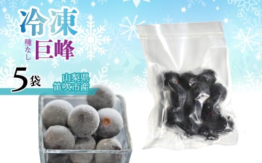 冷凍種無し巨峰（山梨県産） 1袋100ｇ　「5袋」 230-003-2