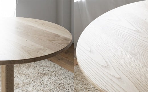 くりの丸いダイニング1本足タイプ （直径80cm・国産栗材・ウレタン） ダイニングテーブル ／ テーブル 机 ラウンドテーブル 丸テーブル 木製 インテリア 家具 ダイニング 日本製 福岡県 柳川市