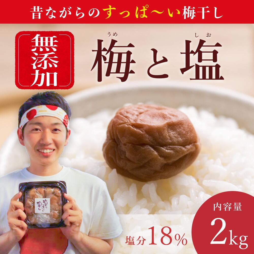 【ふるさと納税】【無添加梅干し】天日塩だけで漬けた梅干し1kg×2パック/ 南高梅