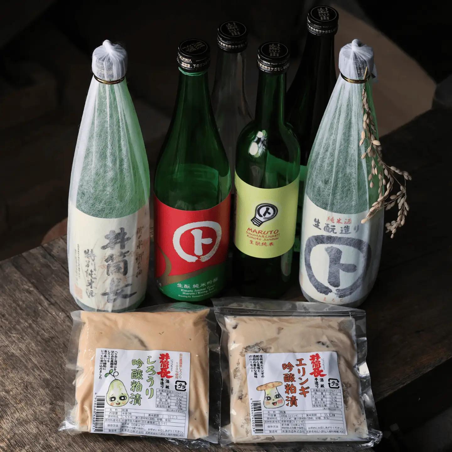 井筒長 日本酒のみくらべセット（日本酒6本・粕漬け2種）［KU-101］