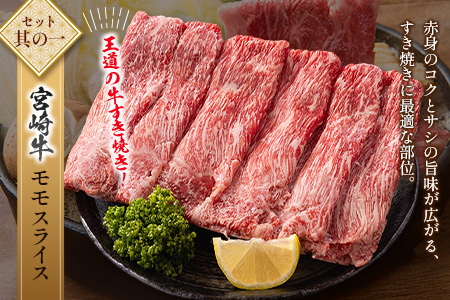 宮崎牛×県産豚 すき焼き食べ比べ 合計1kgセット【C457】