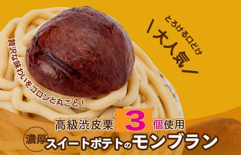 たっぷり！高級渋皮栗3個と芋匠さのや自慢のスイートポテトが入ったモンブラン！640g（4個×160g） 010B1005_イメージ2