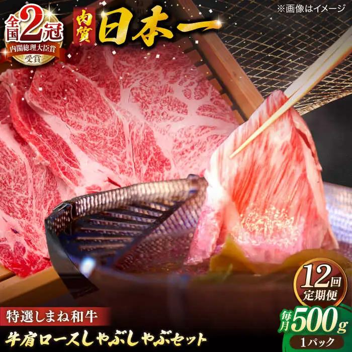 肉 【全12回定期便】肉質日本一！特選しまね和牛しゃぶしゃぶセット(500g×1パック)  島根県松江市/株式会社かがり陽[ALGP010] 肉 肉