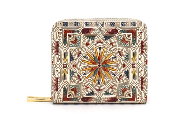 【文庫屋大関】二つ折りファスナーミニ財布 カロー＜ブロンズ＞【皮革工芸品】財布 二つ折り 小物 お札 カード 小銭 コンパクト 牛革 手作り 日本製 墨田区 東京都