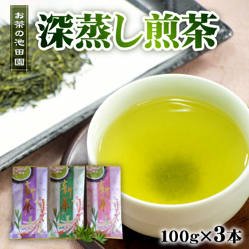 【ふるさと納税】 お茶の池田園 深蒸し煎茶100g×3本【熊本県宇土市】