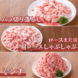 鹿児島県産 豚肉 セット (合計3.8kg)【TRINITY】A681