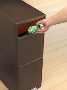 分別スイングステーションワイド木目調パネル２段 ＢＷＰ－１１ＢＳWS ダークブラウン ／ ライクイット ダストストッカー ゴミ箱 多分別 スイングパネル フットパネル 引っ越し祝い 奈良県 葛城市