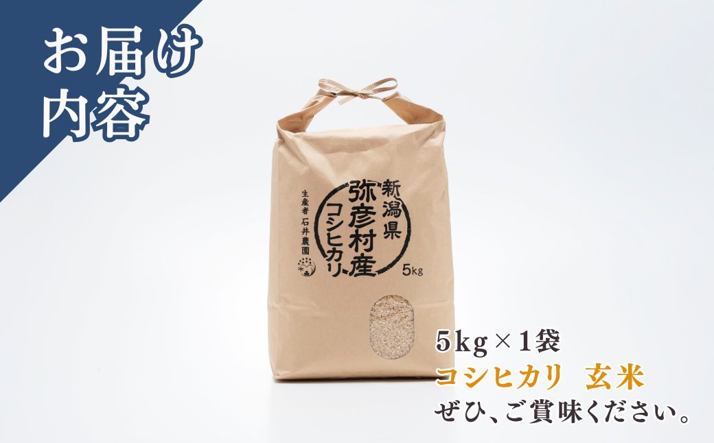 新潟県弥彦村石井農園 令和7年産コシヒカリ＜玄米 5kg＞ | 新潟県 弥彦村