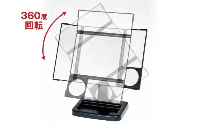 鏡 回転三面スタンドミラー アイメイクミラー / 鏡 三面鏡 化粧 大阪府 スタンドミラー 回転式 アイメイク 拡大鏡 メイク鏡 卓上 鏡 角度調整 収納簡単 省スペース 毎日使い ドレッサー 便利 