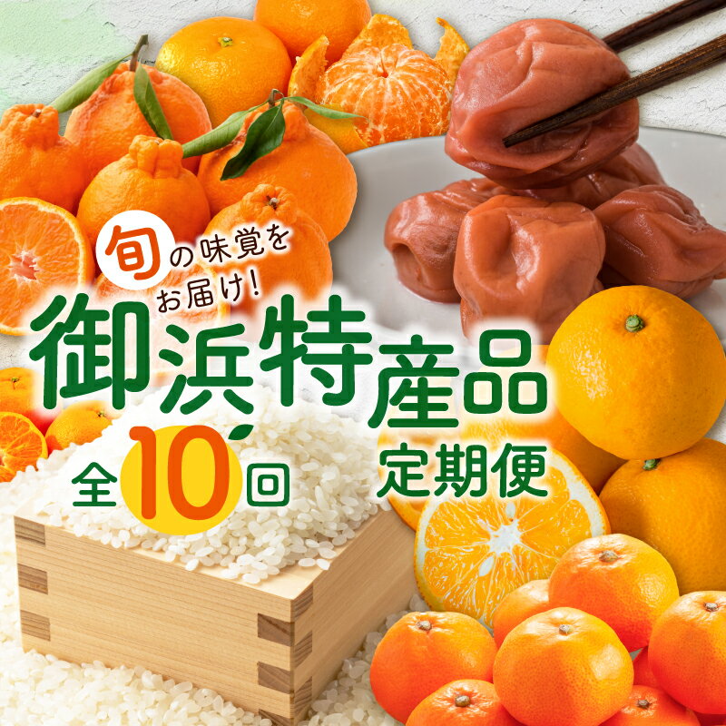 【ふるさと納税】丸安青果 御浜町特産品の定期便！旬のみかんや梅干、お米をお届け！（全10回）