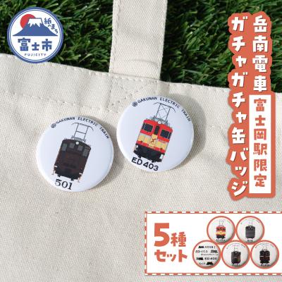 ふるさと納税 富士市  全駅から「富士山が望める」地方鉄道 〜岳南電車応援事業〜D 岳南電車富士岡駅限定缶バッジ5種セット