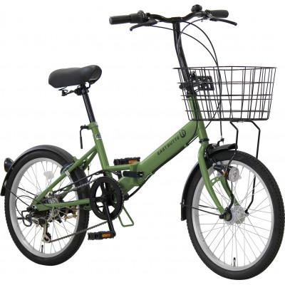 ふるさと納税 四日市市 オリタタミ自転車6段変速　LEDオートライト　20型　マットオリーブ |  | 01