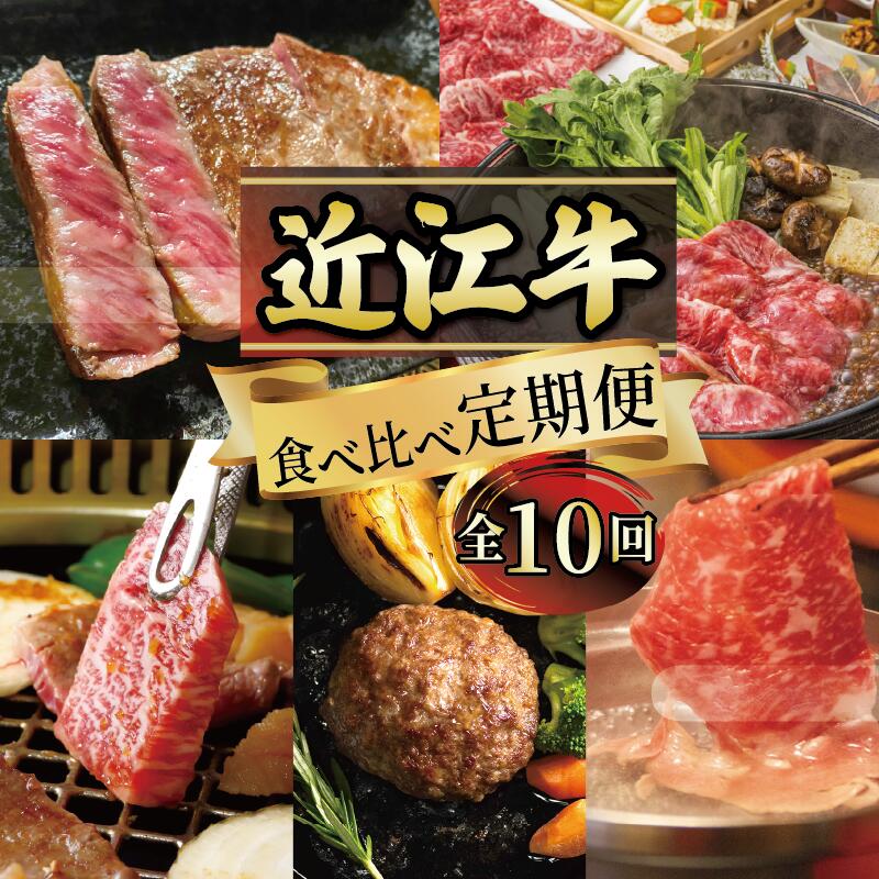 【ふるさと納税】 定期便 近江牛 食べ比べ 全10回 ( すき焼き しゃぶしゃぶ ステーキ ハンバーグ 近江牛 ブランド牛 近江牛 牛肉 贈り物 ギフト 国産 滋賀県 竜王町 赤身 霜降り 神戸牛 松阪牛 に並ぶ 日本三大和牛 ふるさと納税 )