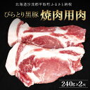 【ふるさと納税】【平取町産じゃんけんぽん特製】びらとり黒豚焼肉用肉120g×2枚×2セット ふるさと納税 人気 おすすめ ランキング 黒豚 豚肉 肉 焼肉 北海道 平取町 送料無料 BRTF006