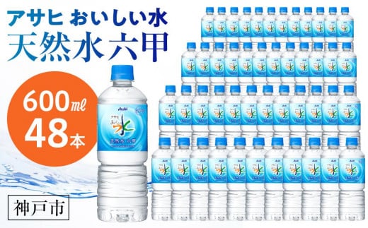 アサヒ飲料 おいしい水 天然水 六甲（600mlペットボトル×24本×2箱）