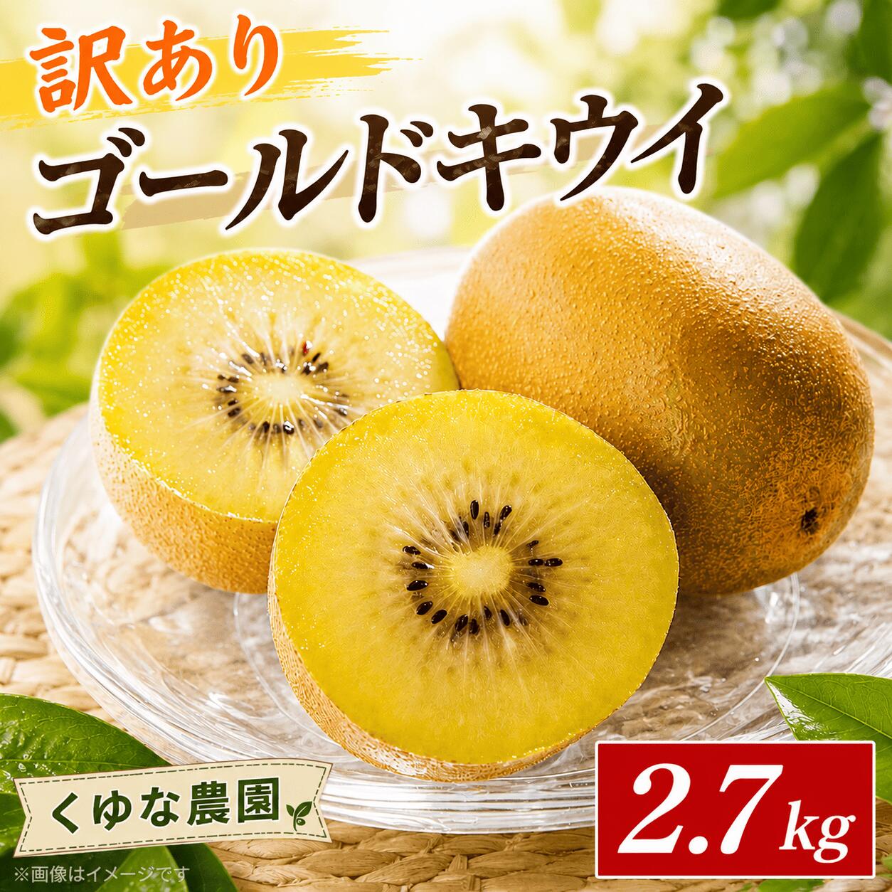 【ふるさと納税】 訳あり キウイ ゴールドキウイ 2.7kg サイズ混合 イエロージョイ 先行予約 糖度 16度 キウイフルーツ 期間限定 果物 ビタミンC 新鮮 旬 デザート 国産 ギフト 贈り物 贈答 送料無料 吉野川市 徳島県 くゆな農園