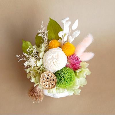 ふるさと納税 岡山市 プリザーブドフラワー仏花　萌黄 |  | 02