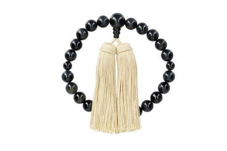 ひいらぎのお念珠【望月（青虎目石×黄白）】