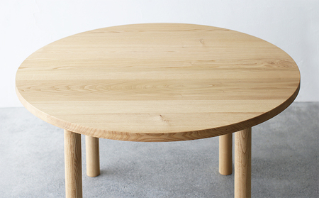 【開梱・設置】ダイニングテーブル 丸 木製 クリ材 φ120×H70cm