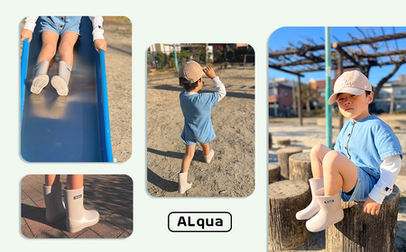 【くすみピンク】【下呂市限定デザイン】子ども用 長靴（サイズ19cm）ミドル丈 高さ 19.5cm くすみカラー ながぐつ レインブーツ キッズ 子供 19センチ 子供用 日本製 下呂市【アルクア飛騨