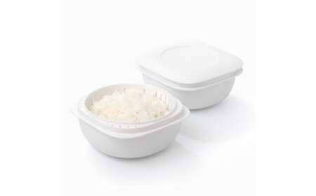 蒸気であたためる冷凍ごはん容器　2個組【5色から好きなカラーを選べる】 クリア / 奈良県 葛城市 容器 プラスチック ライクイット 冷凍ご飯 ザル型【like090-2】