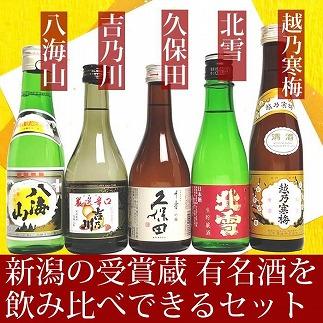新潟の辛口飲み比べ！金賞受賞五蔵飲み比べセット 300ml 5本