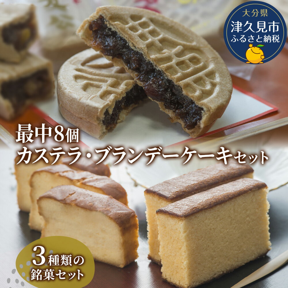 【ふるさと納税】3月7日23時59分までの寄附入金完了分は3月12日～14日のお届け指定可！ホワイトデー 最中8個入りとカステラ・ブランデーケーキセット ケーキ 洋菓子 ブランデー お菓子 スイーツ 詰め合わせ ギフト 贈り物 大分県産 九州産 津久見市 国産 送料無料