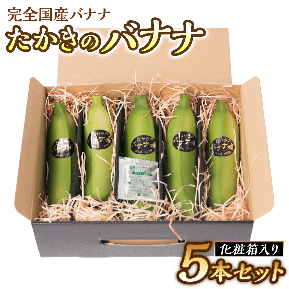 【ふるさと納税】 たかきのバナナ 化粧箱 入り 5本 セット 果物 フルーツ ギフト 国産 熊本県産 朝食 スムージー 送料無料