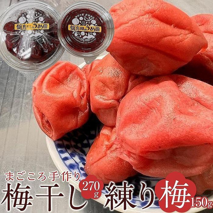 【ふるさと納税】無添加 梅干し 270g ＋ 練り梅 150 | 手作り 梅干 うめぼし うめ干し 塩分 15% 〜 18% すっぱい 熱中症対策 お試し お取り寄せ 国産 人気 おすすめ 宮城