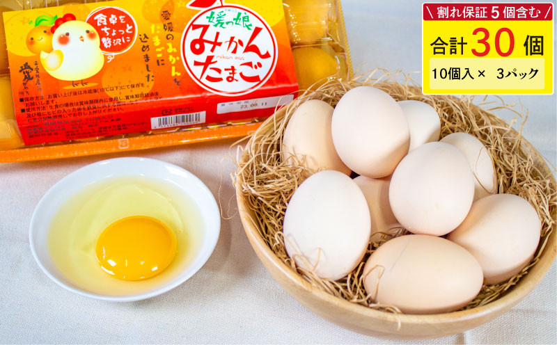 
            【発送月指定可】媛っ娘 みかんたまご 30個 ※割れ保証5個含む 卵 たまご タマゴ 玉子 卵料理 卵かけごはん TKG エッグ egg 松山 愛媛県
          