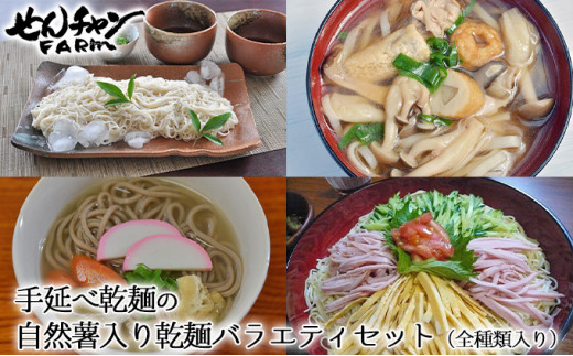 
[№5311-0138]コシがあって美味♪手延べ乾麺の自然薯入り乾麺バラエティセット（全種類入り）
