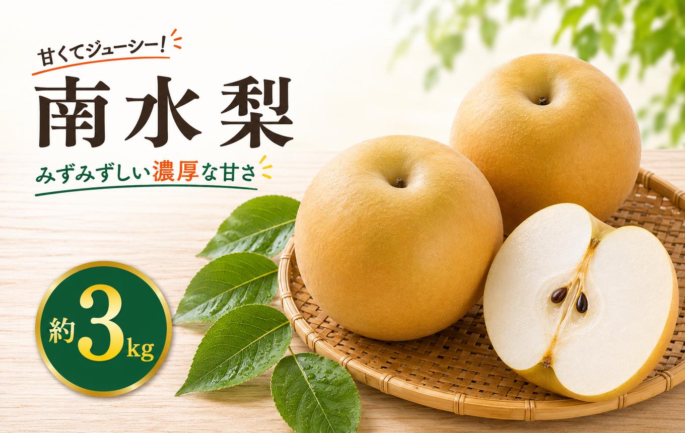 
                  先行受付 南水（有袋美品）約3kg 【2026年9月中旬～10月中旬発送】［新規就農者応援コース 幸作会］｜ 梨 なし フルーツ 果物  南水 長野県産 信州 小布施町［K-42］
                