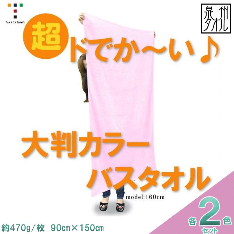 【ふるさと納税】超ドでか～い♪大判カラ－バスタオル2枚セット（TK388/1500匁）（046_5008）