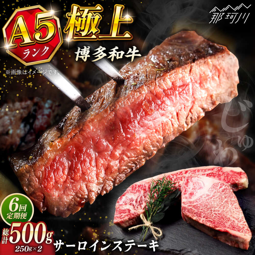 【ふるさと納税】【全6回定期便】極上 博多和牛 A5ランク サーロイン ステーキ 250g×2枚 ＜KRAZY MEAT＞ 那珂川市 |[GFQ015] 190000 19万円 以上