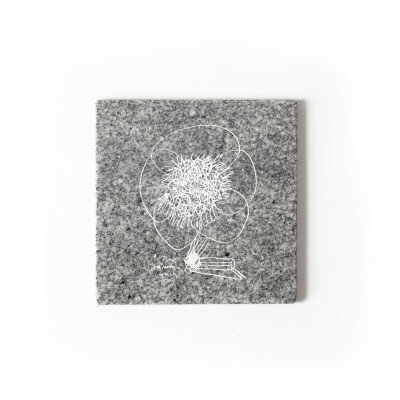 【ふるさと納税】HANA / Ichiro Yamaguchi|山口一郎氏イラスト刻印の庵治石プレート【1610075】