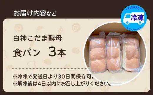 白神こだま酵母食パン（3本）　【30P3009】【岩谷製パン】