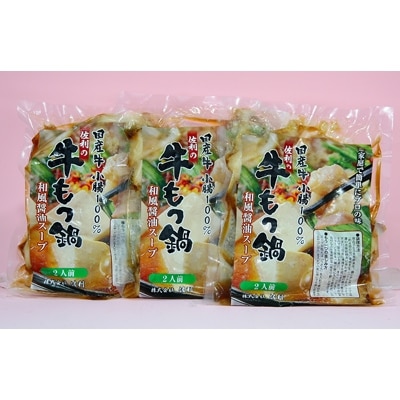 国産牛もつ鍋750g(250g×3P/6人分)【配送不可地域：離島】【1125266】