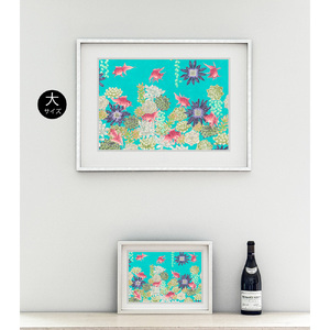 アート作品「多肉植物と琉金」（大）  【169011】 絵画 ｲﾝﾃﾘｱ ｱｰﾄ 芸術品 美術品