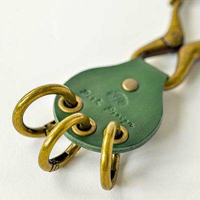 ふるさと納税 函南町 【ハンドメイド】レザーキーホルダー　スリーホールカラビナ(グリーン) |  | 02